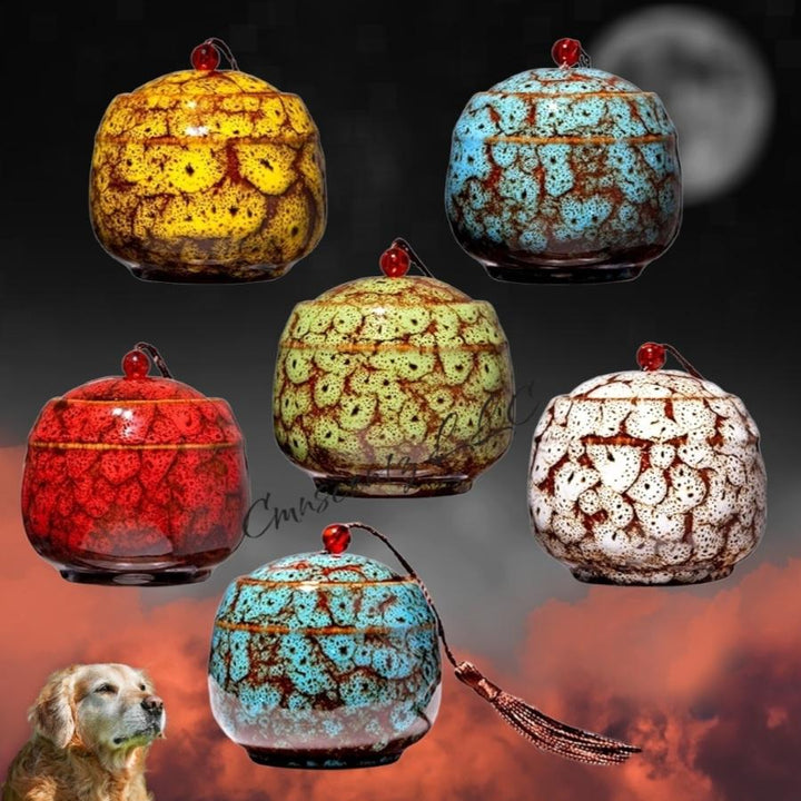 Ceramic Memorial Pet Urn -Multicolor