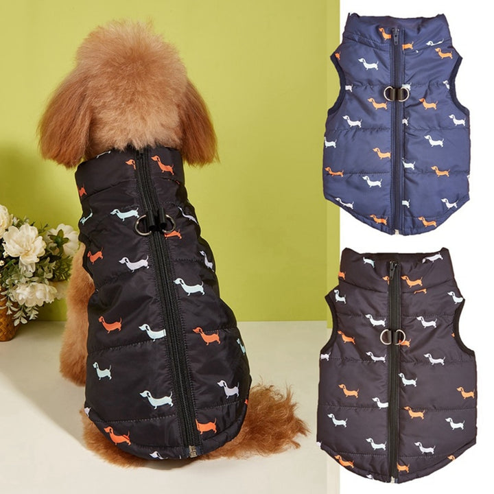 Zippered Coat - Dog Print