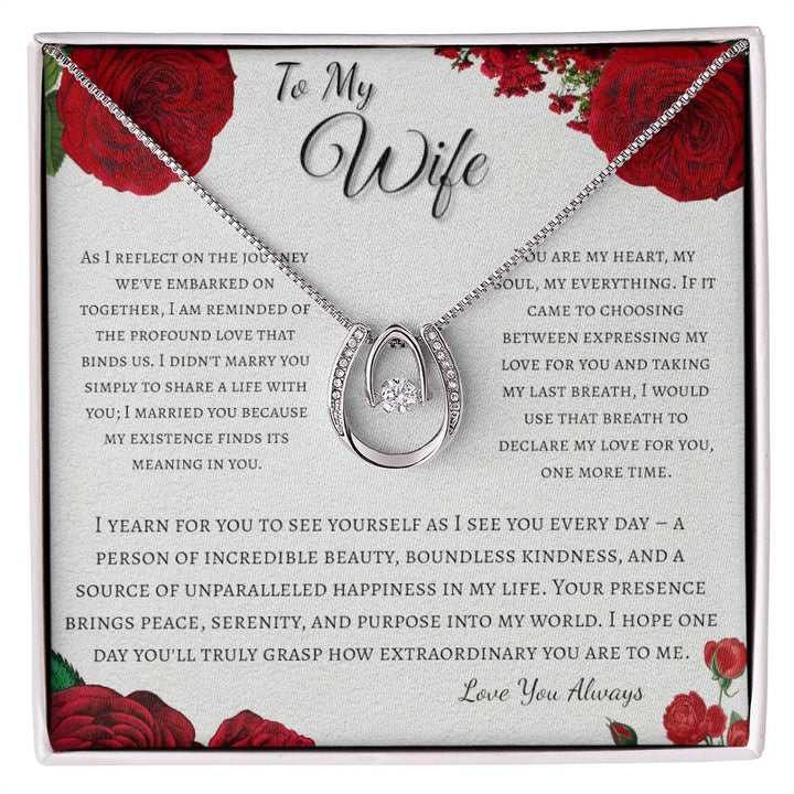 Lucky In Love Charm Necklace- To My Wife