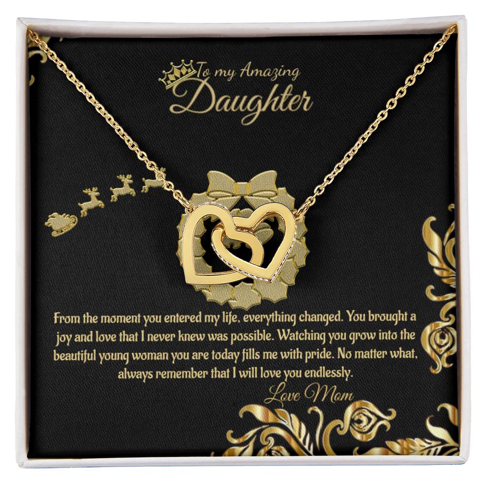 Everlasting Love Interlocking Hearts Necklace - To My Amazing Daughter