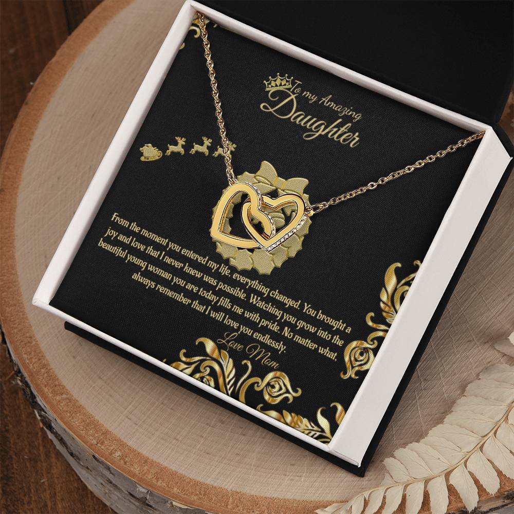 Everlasting Love Interlocking Hearts Necklace - To My Amazing Daughter