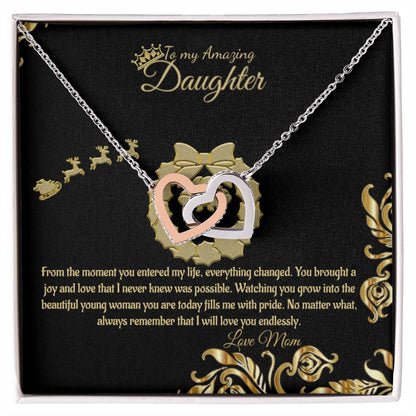 Everlasting Love Interlocking Hearts Necklace - To My Amazing Daughter