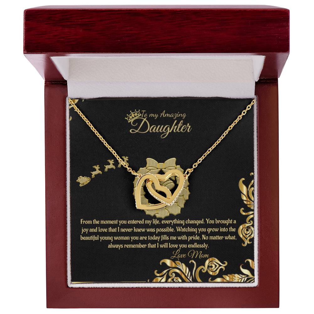 Everlasting Love Interlocking Hearts Necklace - To My Amazing Daughter