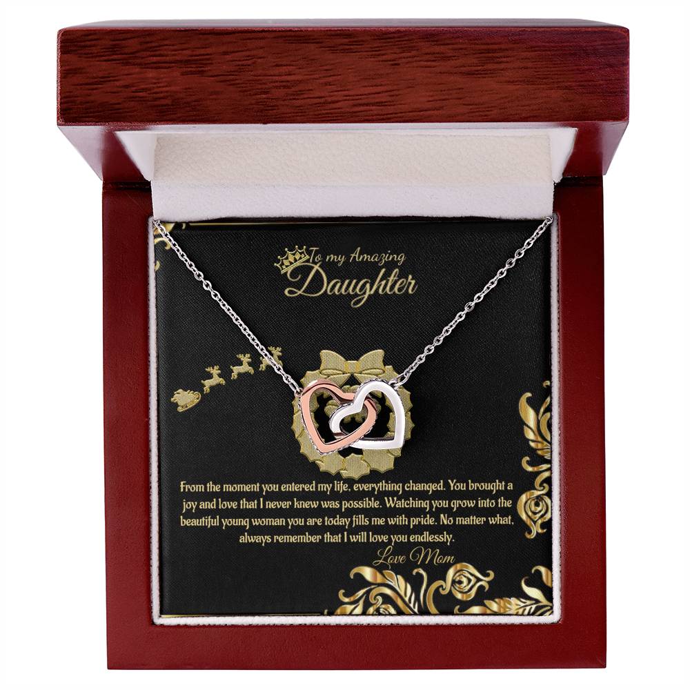 Everlasting Love Interlocking Hearts Necklace - To My Amazing Daughter