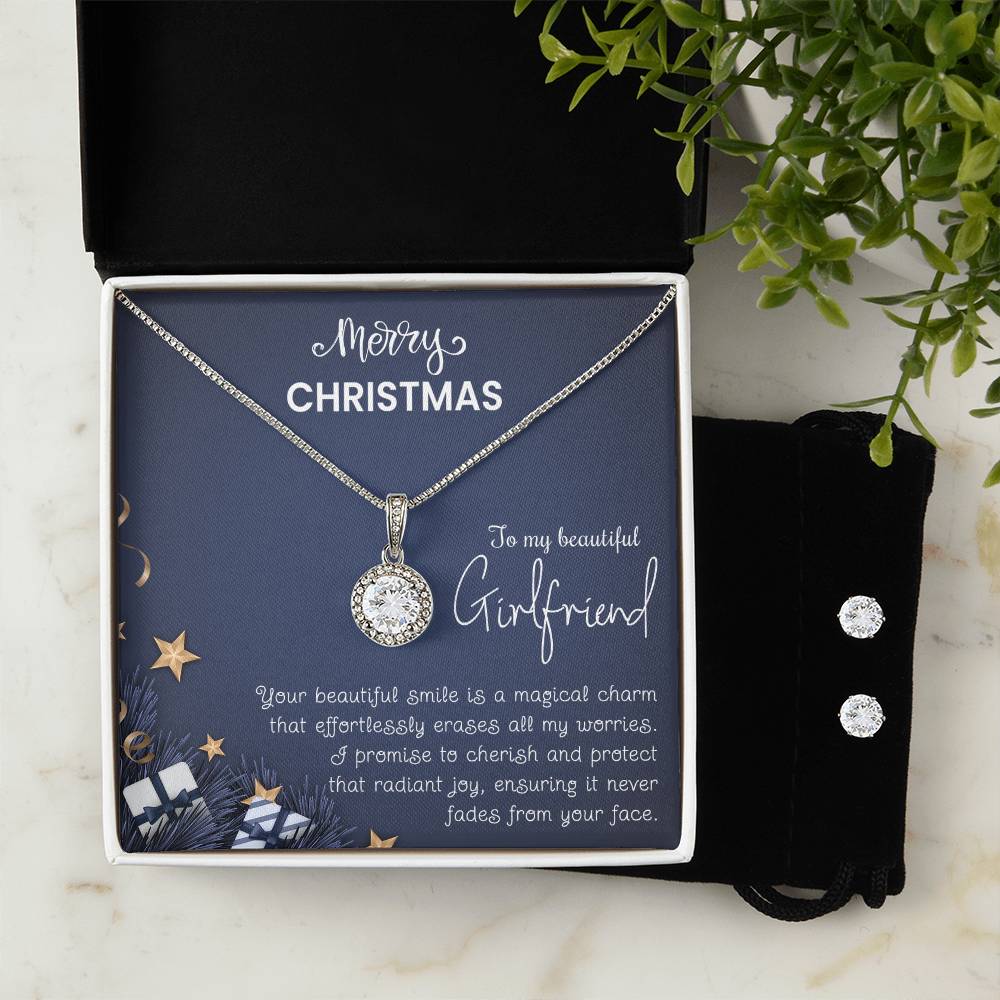 Dazzling Eternal Hope Necklace and Earring Set - To My Beautiful Girlfriend