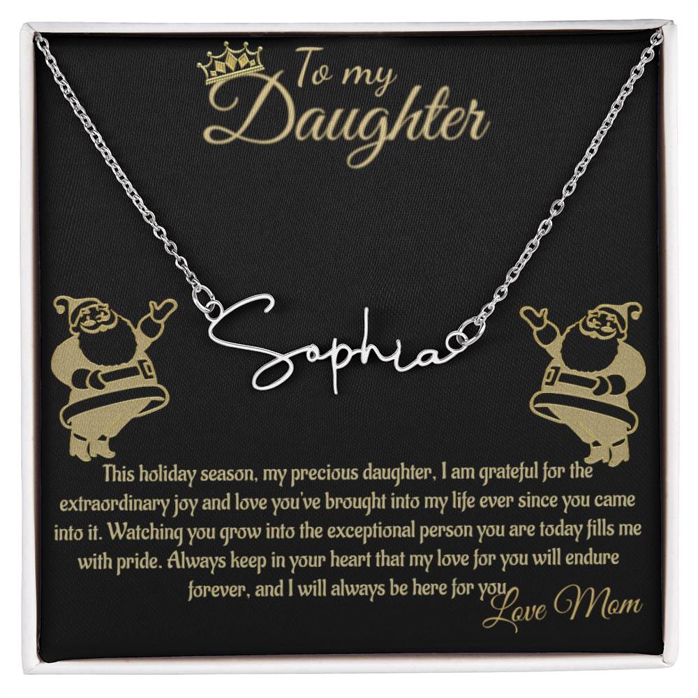 Personalized Signature Name Necklace - To My Daughter/Mom