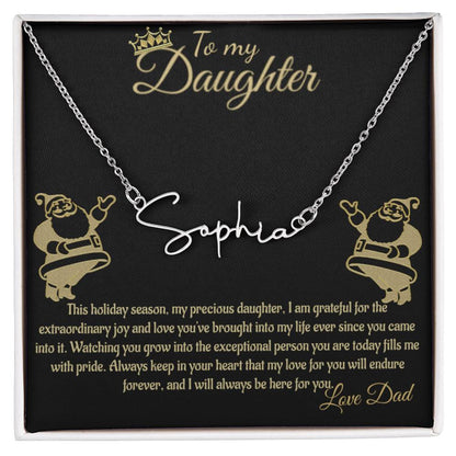 Personalized Signature Name Necklace- To My Daughter/ Dad