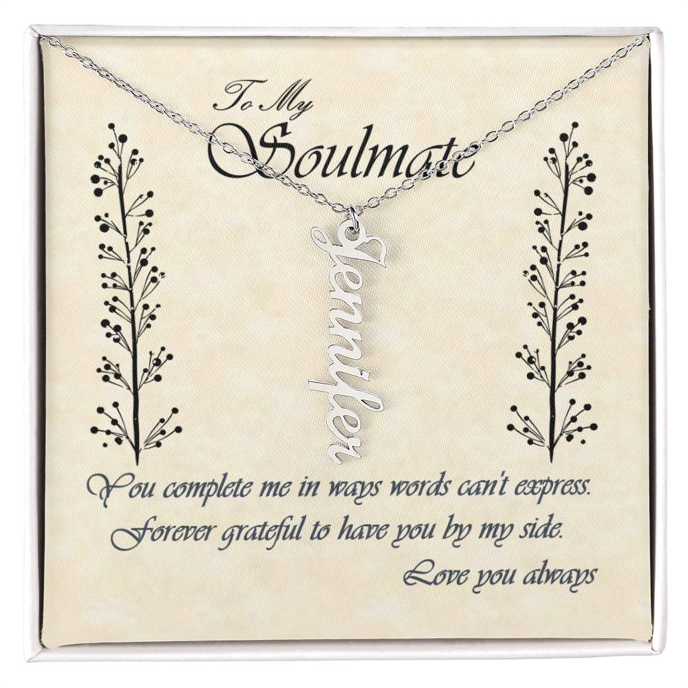 Personalized Vertical Name Necklace - Soulmate