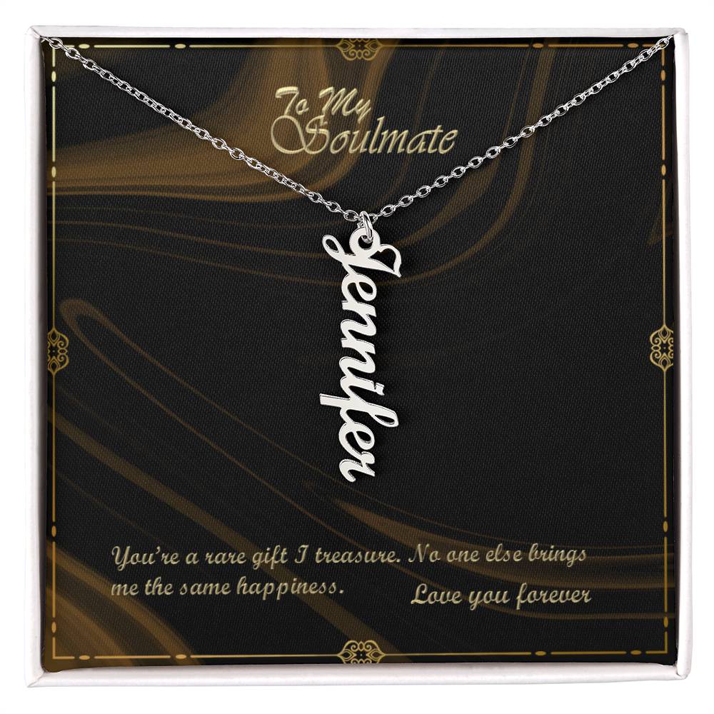 Vertical Signature Name Necklace - To My Soulmate