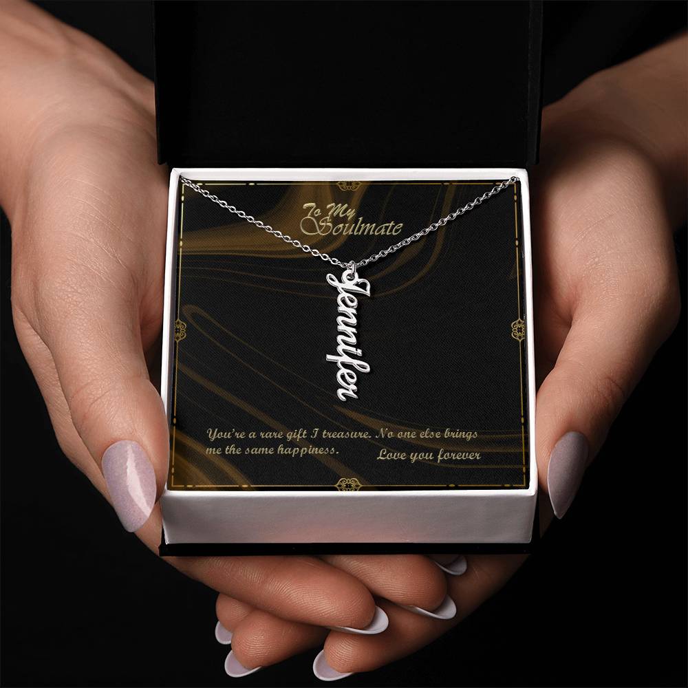 Vertical Signature Name Necklace - To My Soulmate