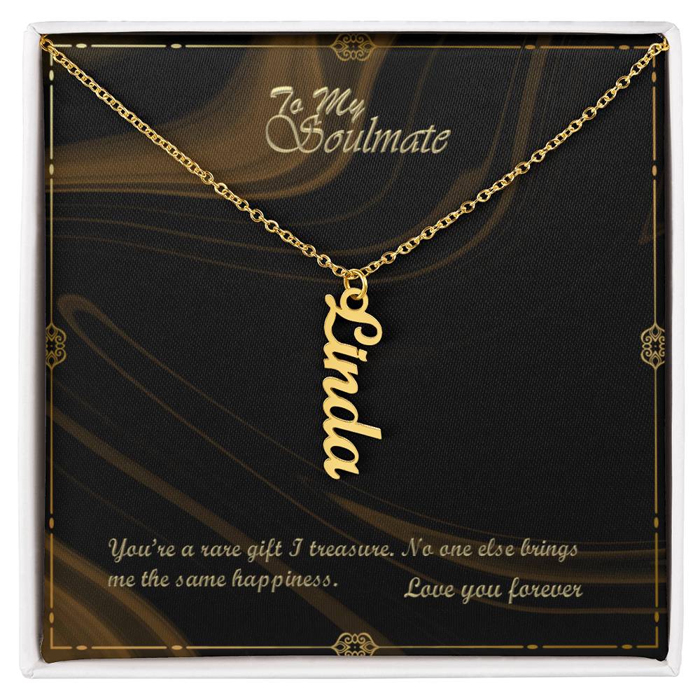 Vertical Signature Name Necklace - To My Soulmate