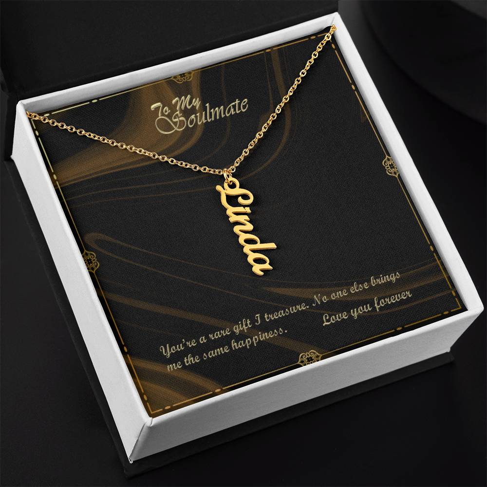 Vertical Signature Name Necklace - To My Soulmate