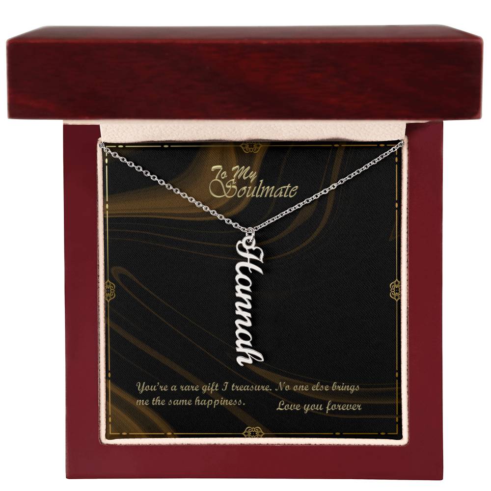 Vertical Signature Name Necklace - To My Soulmate