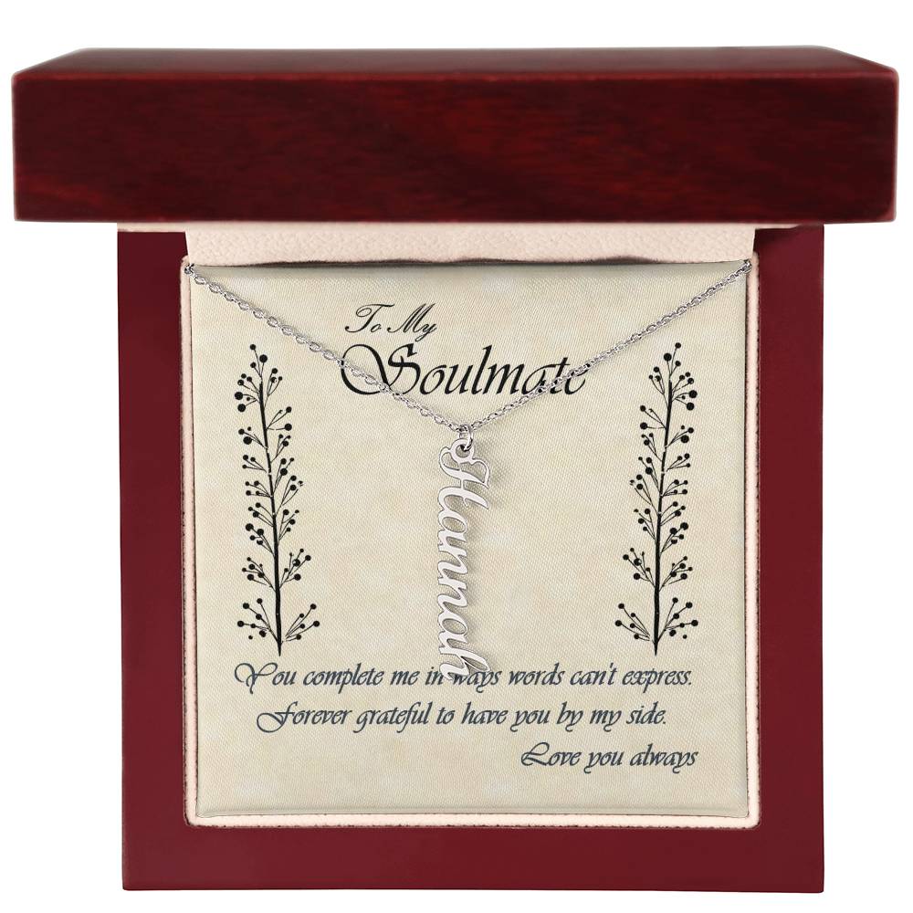 Personalized Vertical Name Necklace - Soulmate