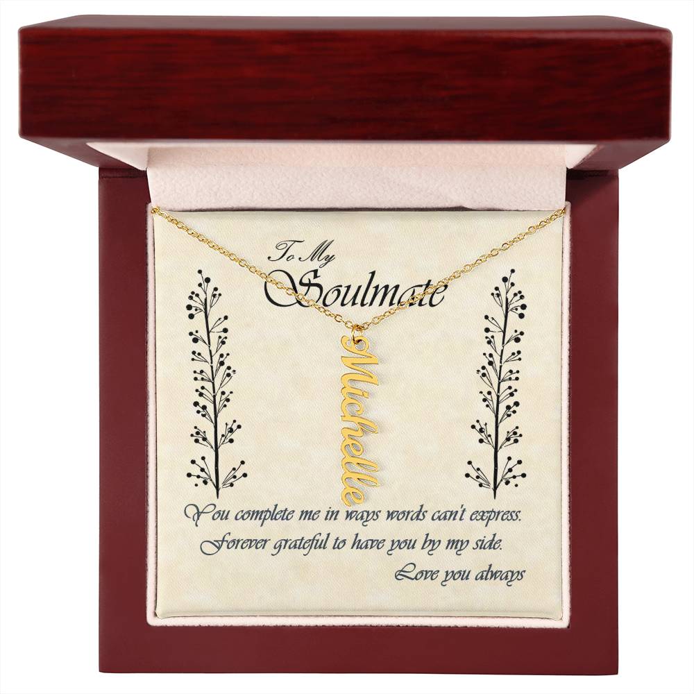 Personalized Vertical Name Necklace - Soulmate