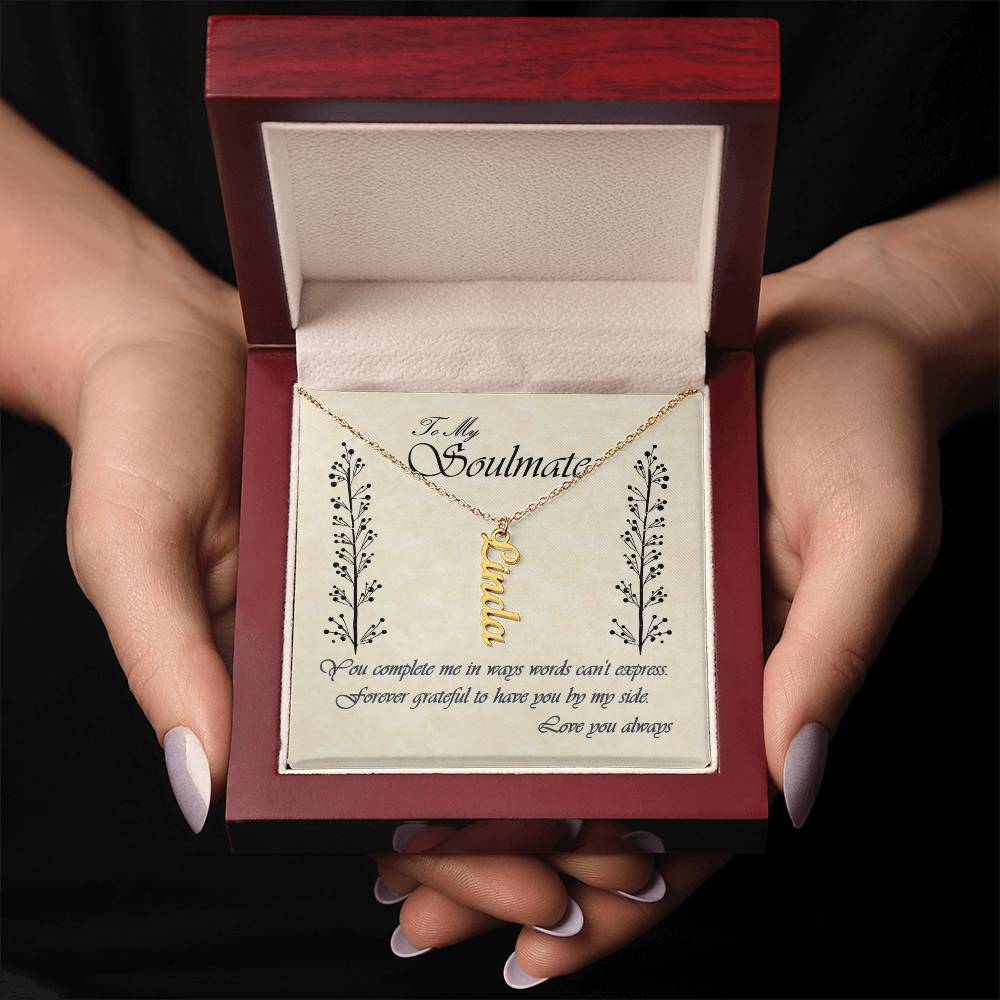 Personalized Vertical Name Necklace - Soulmate